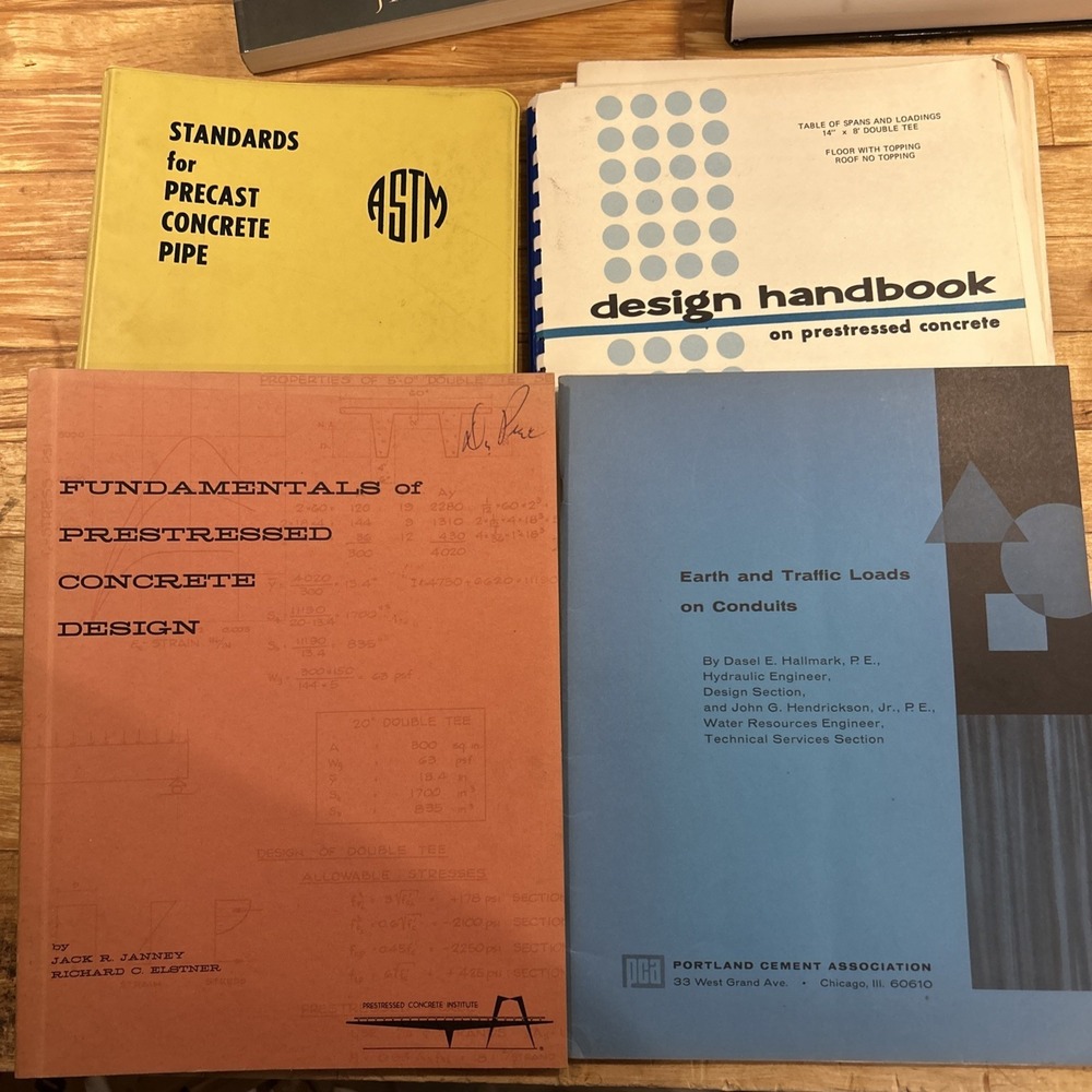 Prestressed & Precast Concrete Design Manuals ASTM Book Lot Construction